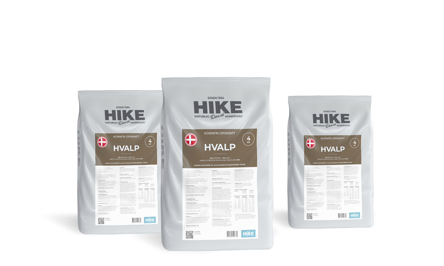 HIKE Kornfri Hvalp 3x4 kg